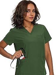 floralhue Scrubs for Women, V-Neck Scrubs Top