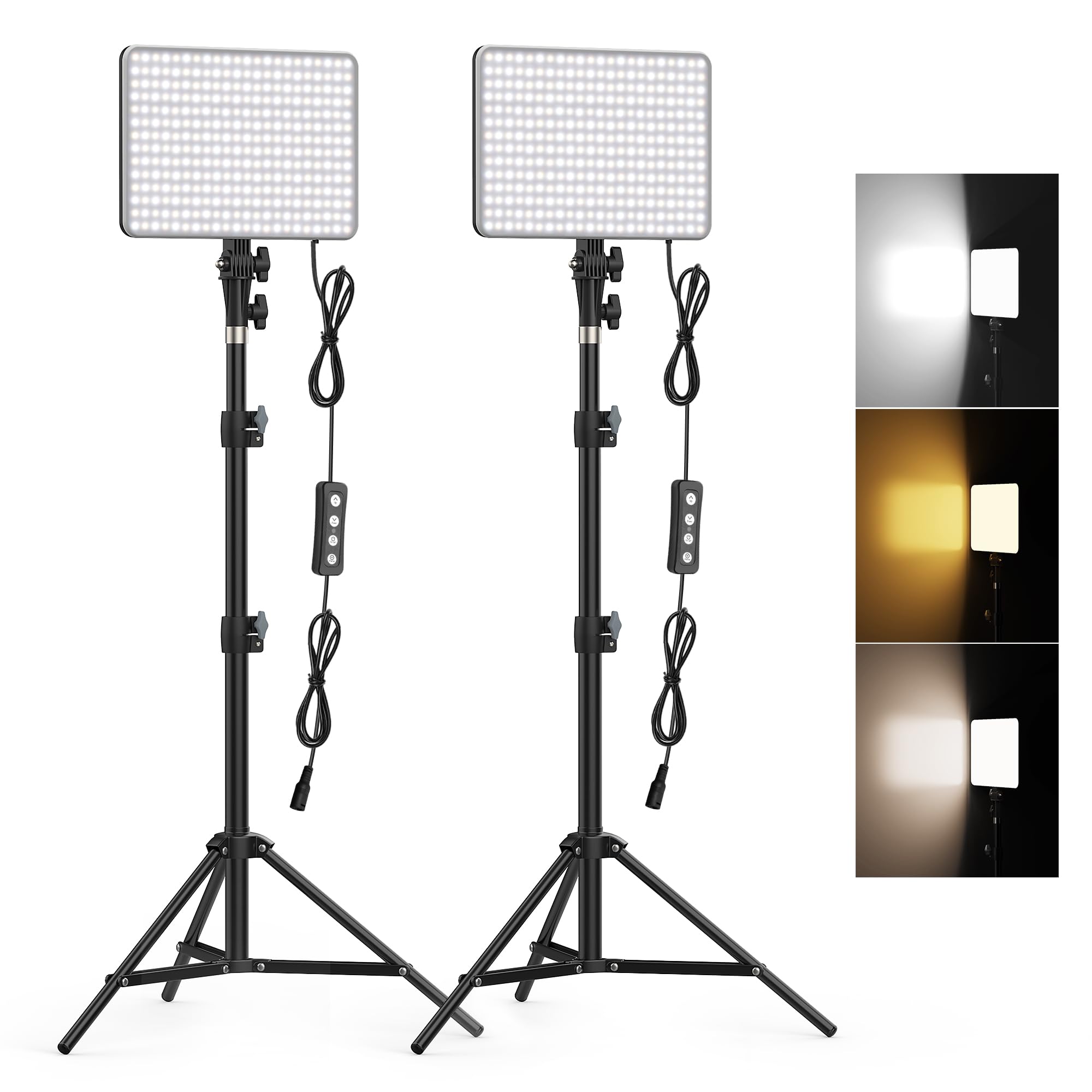 Photo 1 of (parts) 30W Upgraded Photography Lighting Kit, Anautin 2-Pack LED Video Lighting for Video Recording, 3700Lux Studio Lights with Tripod Stand for Photography, Streaming, Gaming, Podcast, Filming, Vlogging