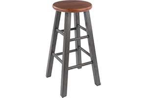 Winsome Wood Ivy Counter Stool, Rustic Gray and Teak, 24"