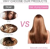 WUBAYI 2 Pack Microfiber Hair Towels Quick Dry Ultra Absorbent Mermaid Print view 8