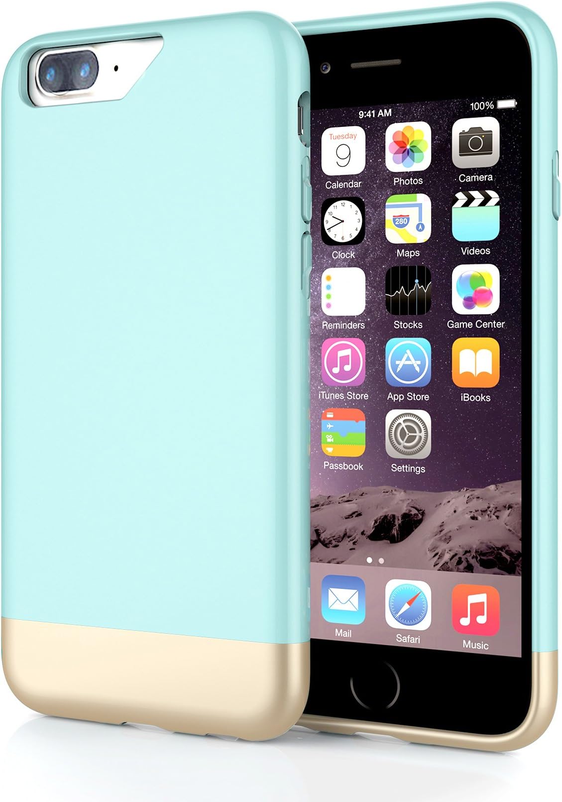 iPhone 7 Plus Case, iPhone 8 Plus case ITAMO 2 in 1 Two Piece Sliding Design Cover Hard PC and Anti Scratch Microfiber Layer Shockproof Protective Case for iPhone 7 Plus / 8 Plus (Ligth Blue)