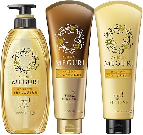 Amazon セット買い アジエンスmeguri ゴワつきやすいうねって絡まる髪用 3ステップセット シャンプー ジュレ トリートメント アジエンスmeguri シャンプー コンディショナーセット 通販