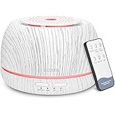 SEEDSEEL 300ML Essential Oil Diffuser, Aromatherapy Diffuser,with Remote Control, 7-Color LED Lights,8 Hours Run Time,Suitable for Home, Bedroom