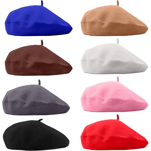 Amazon.com: Shinymoon 48 Pcs Women Wool Beret Hat with Silky  display picture 1
