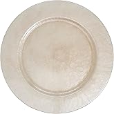 SARO LIFESTYLE Soft Glow Faux Mother of Pearl Charger Plate (Set of 4), 13", Grey