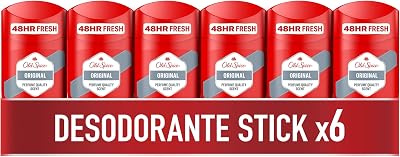 Barra de desodorizante original para homens 50 ml x 6, fresca 24 horas, todos os dias com uso diário, perfume duradouro, fragrância excecional, proteção contra maus odores