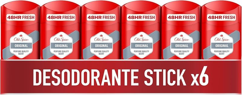 Original Desodorante En Barra Para Hombres 50 ml x 6, Fresco 24 Horas, Todos Los Días Con Uso Diario, Perfume Duradero, Fragancia Excepcional, Protección Contra El Mal Olor