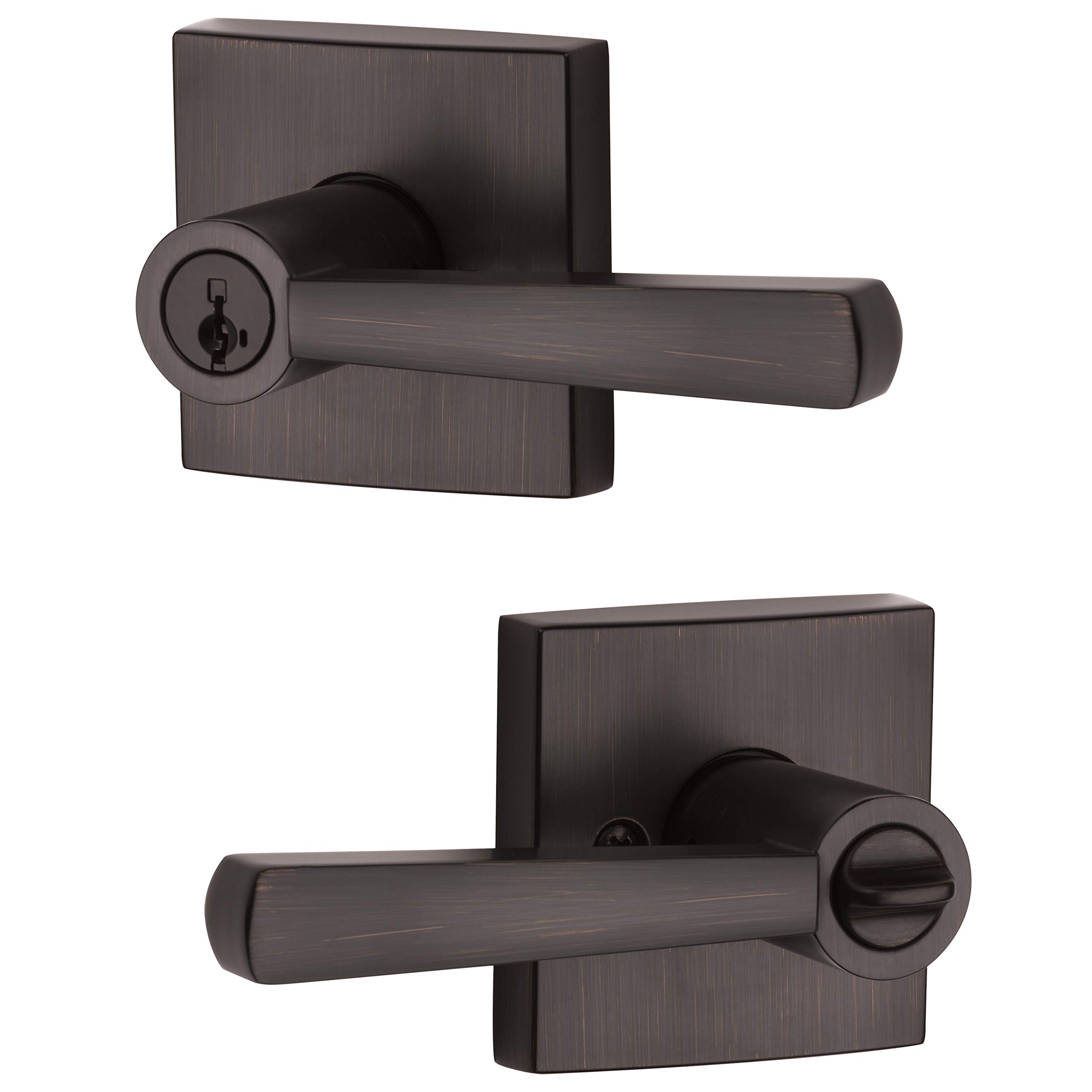 Prestige 354SPL SQR 11P SMT Spyglass Lever with Square Rose, Keyed Entry Smart Key, Venetian Bronze