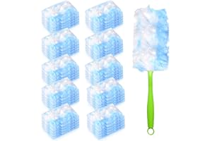 LYASILGC Duster Refills,50 Count 180 Heavy Duty Dusters Refills,Multi Surface Heavy Duty Feather Dusters Kit for Cleaning Kitchens,Bedrooms, Bathrooms,Studies,Cars,Furniture, Blinds (50, Blue)