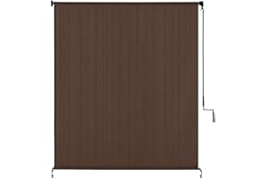 VICLLAX Outdoor Roller Shade, Patio Cordless Blinds Roll Up Shade (7' W X 8' L), Mocha