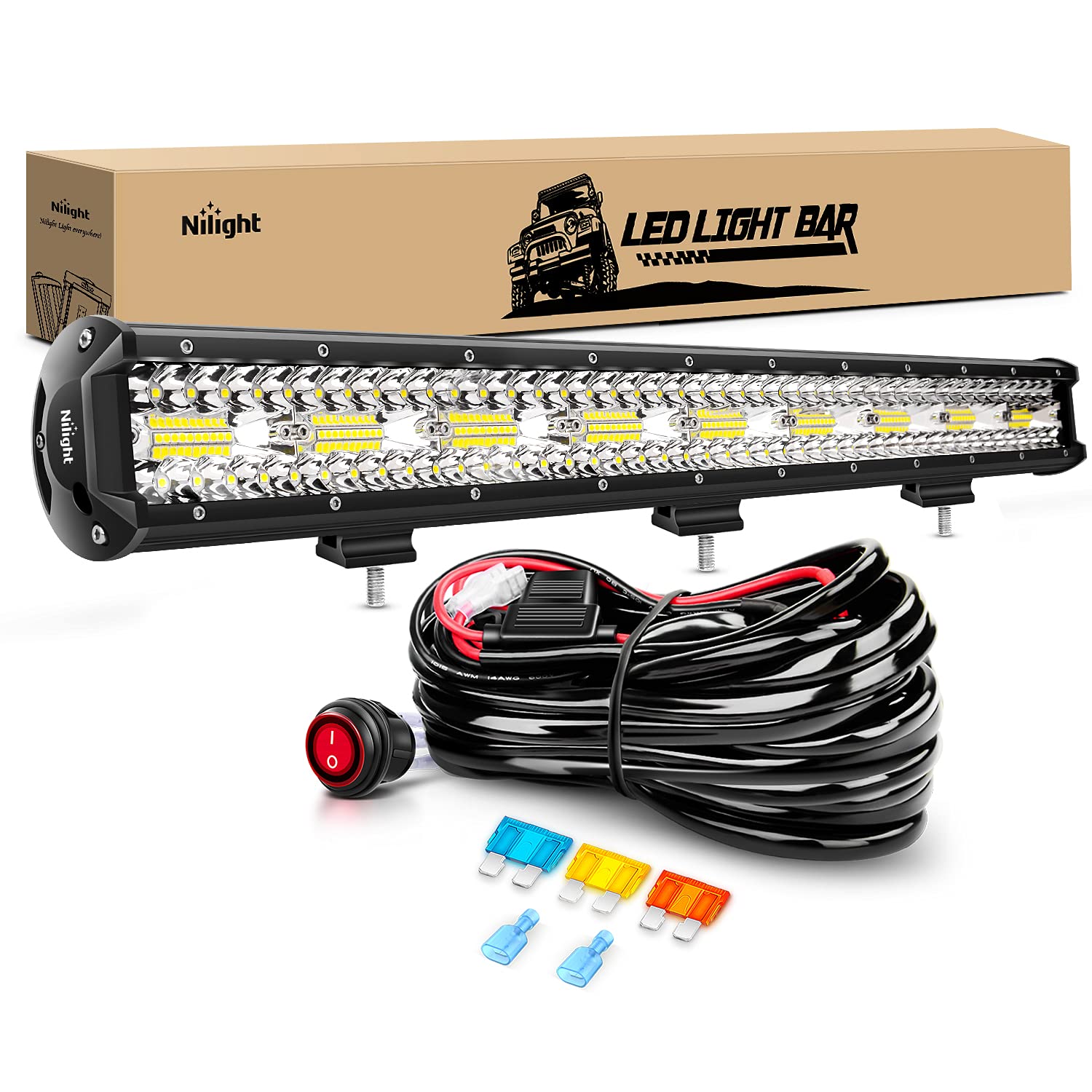Nilight Led Light Bar 26Inch 540W Triple Row