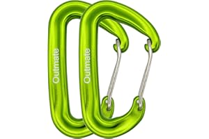 Outmate 12kN 3.2"x2" Heavy-Duty Carabiner Clips - Durable, Lightweight Aluminum Alloy Carabiners for Hiking, Camping, Keychains, Dog Leashes, Hammocks & More