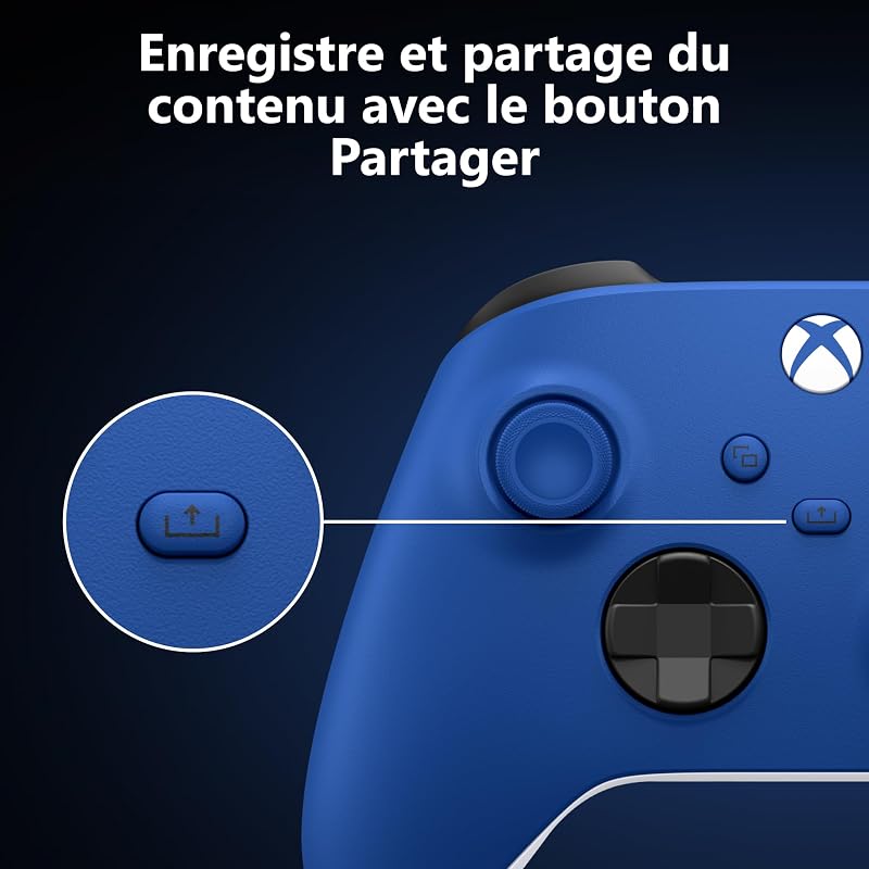 Manette sans fil Shock Blue Series X|S, One, PC, téléviseurs, mobiles et plus