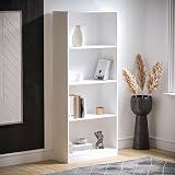 Vida Designs Cambridge 4 Tier Large Bookcase White Wood Shelving Unit view 7