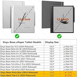 BOZHUORUI Slim Case for 13.3" Boox Note Max