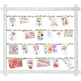 NIUBEST Photo Display Board with 30 Clips,Picture Frames Collage Wall Decor for Hanging Photos, Artworks, Postcards, Greeting Cards (Weathered White)