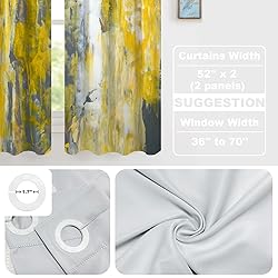 Batmerry Yellow Modern Abstract Painting Blackout
