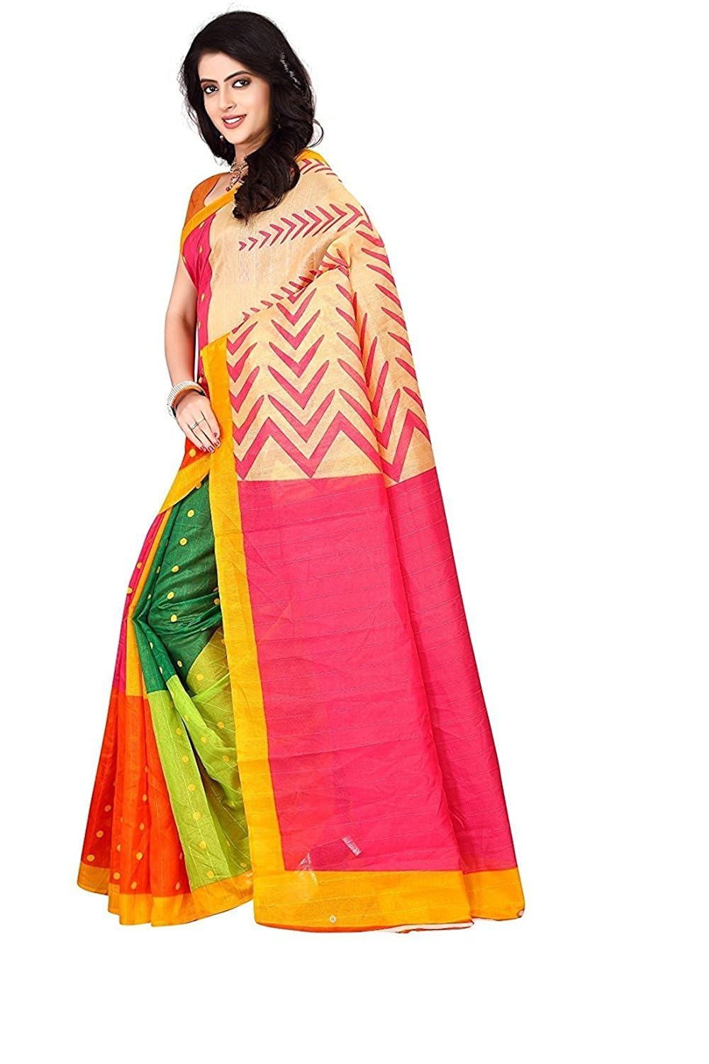 om sai latest creation saree with blouse piece