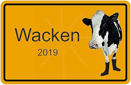Sticker-Designs 20cm! Aufkleber-Folie Wetterfest Made IN Germany Kuh Gummistiefel Wacken Ortsschild 2019 W32-UV&Waschanlagenf