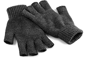 Beechfield Unisex Plain Basic Fingerless Winter Gloves