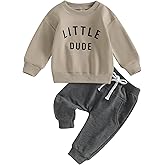 Newborn Baby Boy Fall Clothes Long Sleeve Round Neck Letter Print Sweatshirt Top Long Pants Cute Toddler Winter Outfits