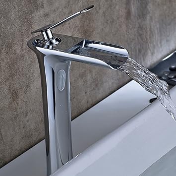 Amadi - Grifo alto de cromo para lavabo