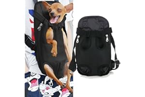 SUYTIPE Pet Carrier Backpack, Adjustable Pet Cat Dog Carrier Backpack Travel Bag, Legs Out,Dog Carrier for Hiking Camping Travel, Sling Bag for Small Medium Dog Cat (Black, X-Large (10-15LBS))