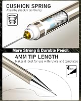 Nicpro 6PCS Metal Mechanical Pencils Set 0.3 0.5 0.7 0.9mm Lead Holder 2mm view 2