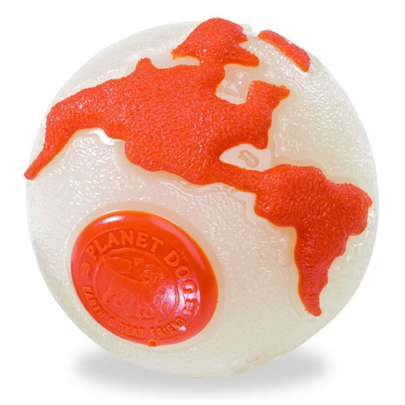 Planet Dog Orbee-Tuff Planet Ball Orange Glow-In-The-Dark Treat-Dispensing Dog Toy, Medium — image 1