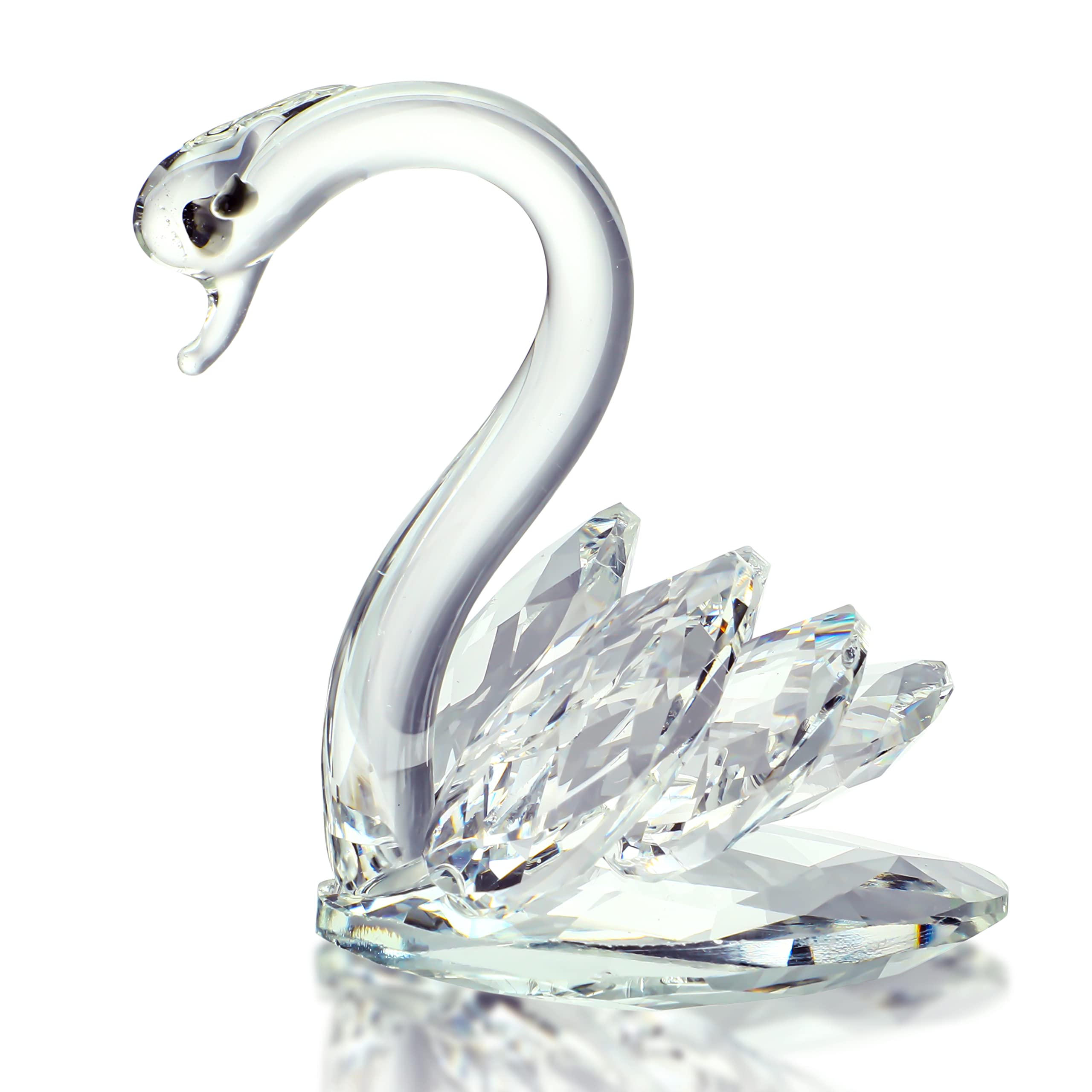 H&D HYALINE & DORA Crystal Swan Paperweight,Glass Swan Animal Figurine for Wedding Table Decoration Collectible — image 1