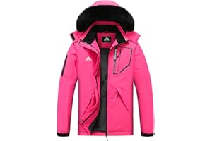 MOERDENG Women's Waterproof Snow Ski Jacket - Warm Winter Coat Insulated for Snowboarding, Mountain Hiking