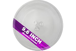 METER STAR 9.6” Small Microwave Glass Turntable - Compatible with Panasonic F06016D00XN & A06015G10XN, 9-5/8” Replacement Plate for Insignia 252100500496, 245mm for Galanz Nostalgia