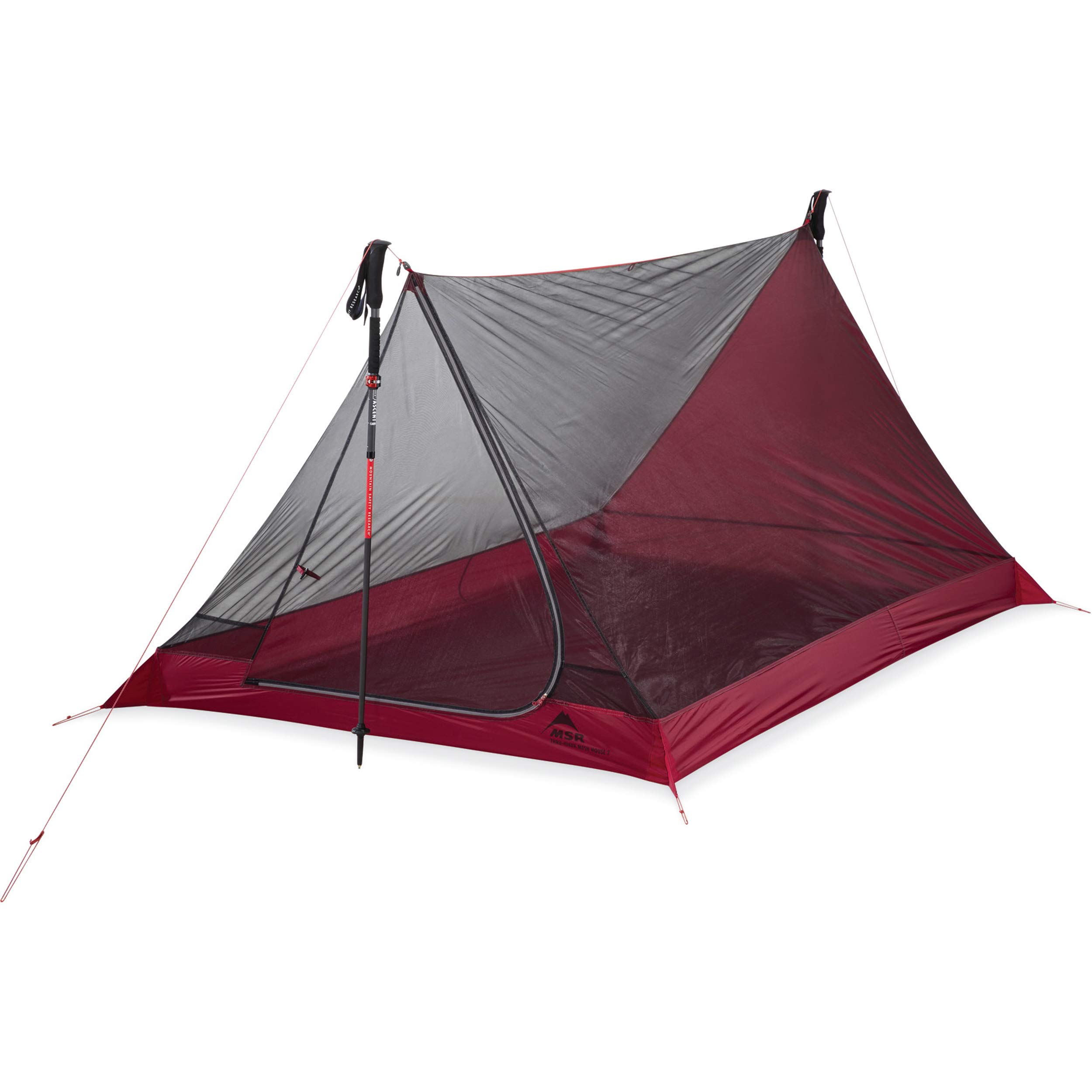 MSR Thru-Hiker Mesh House 2-Person Ultralight Mesh Backpacking Tent, Red