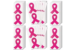 CHEROO 288pcs Die Cut Pink Ribbon Stickers Breast Cancer Awareness Stickers, Official Breast Cancer Helmet Decals