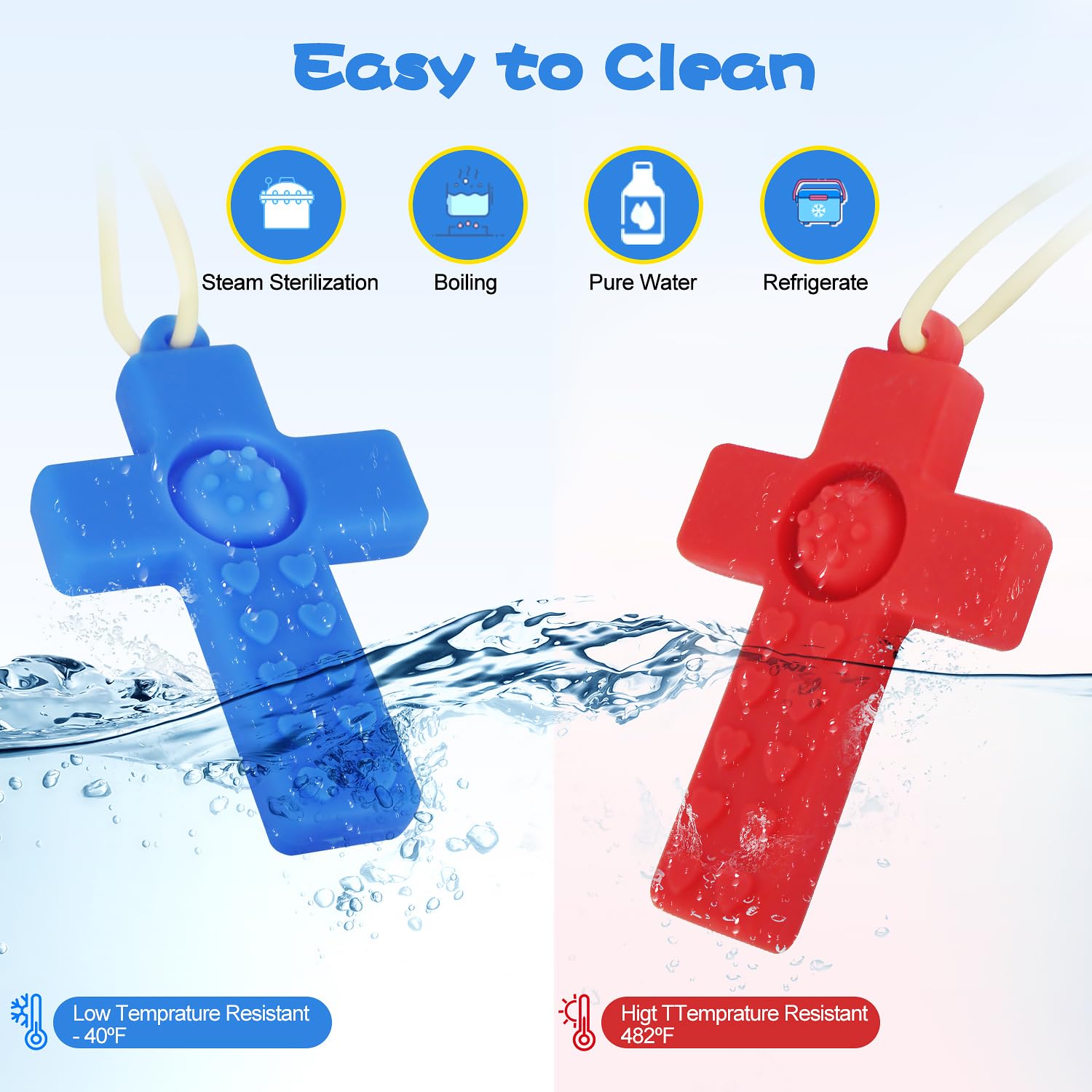 Chew Necklace Olele,3Pcs Silicone Sensory Chew Necklace Bundle for Kids with Teething, ADHD, Autism, Biting Needs, Oral Motor Chewy Teether for Boys,Girls, Perfect Gifts