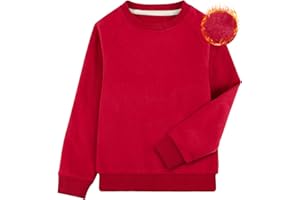 BIG ELEPHANT Boys Crewneck Sweatshirt Youth Fleece Sweatshirts Long Sleeve Basic Pullover Soft Warm Thin Fleece for Kids