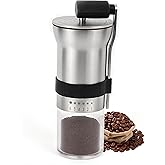 Manual Coffee Grinder with Ceramic Burr, 1.12oz Capacity Handheld Mill for Espresso, Drip, French Press, Cold Brew,with 6 Adjustable Settings &amp; Quiet &amp; Portable Coffee Bean Grinder for Home Use