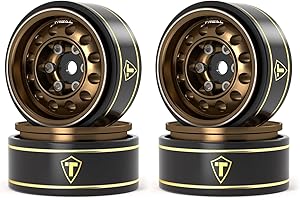 TREAL 1.0 Beadlock Wheels 12-Hole Classic Vintage Wagon Wheels for 1/24 RC Vehicle SCX24 FCX24-Type K(Bronze)