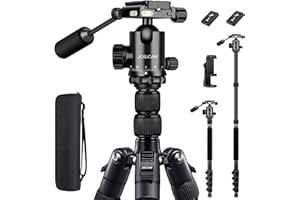 VICTIV Tripod for Camera, 83" Camera Tripods & Monopods with Metal Handle, Professional Aluminum Camera Tripod, Heavy Duty Tripod for DSLR Camera Lasers Spotting Scope Binoculars Telescope, Payload 35Lb