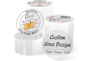 30-1000 Custom Acrylic Poker Chips, Drink Chips Personalized Your Own Logo, Image and Text, Double Sided Full Color Printing 