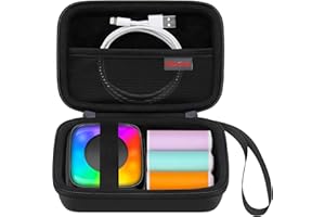 Elonbo Carrying Case for Lebt Mini Sticker Pocket Printer, Portable Thermal Label Printer Travel Bag, Label Maker Machine Storage Holder, Mesh Pocket Fits Label Paper Rolls Tape, Black