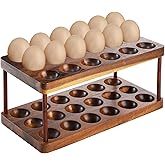 20 Holes Acacia Wood Deviled Egg Tray For Egg Holder Easter Gift Devilled Eggs Container Platter Wooden Cheese Charcuterie Board Devil Egg Serving Dish Carrier Hosting Kitchen Counter Plates