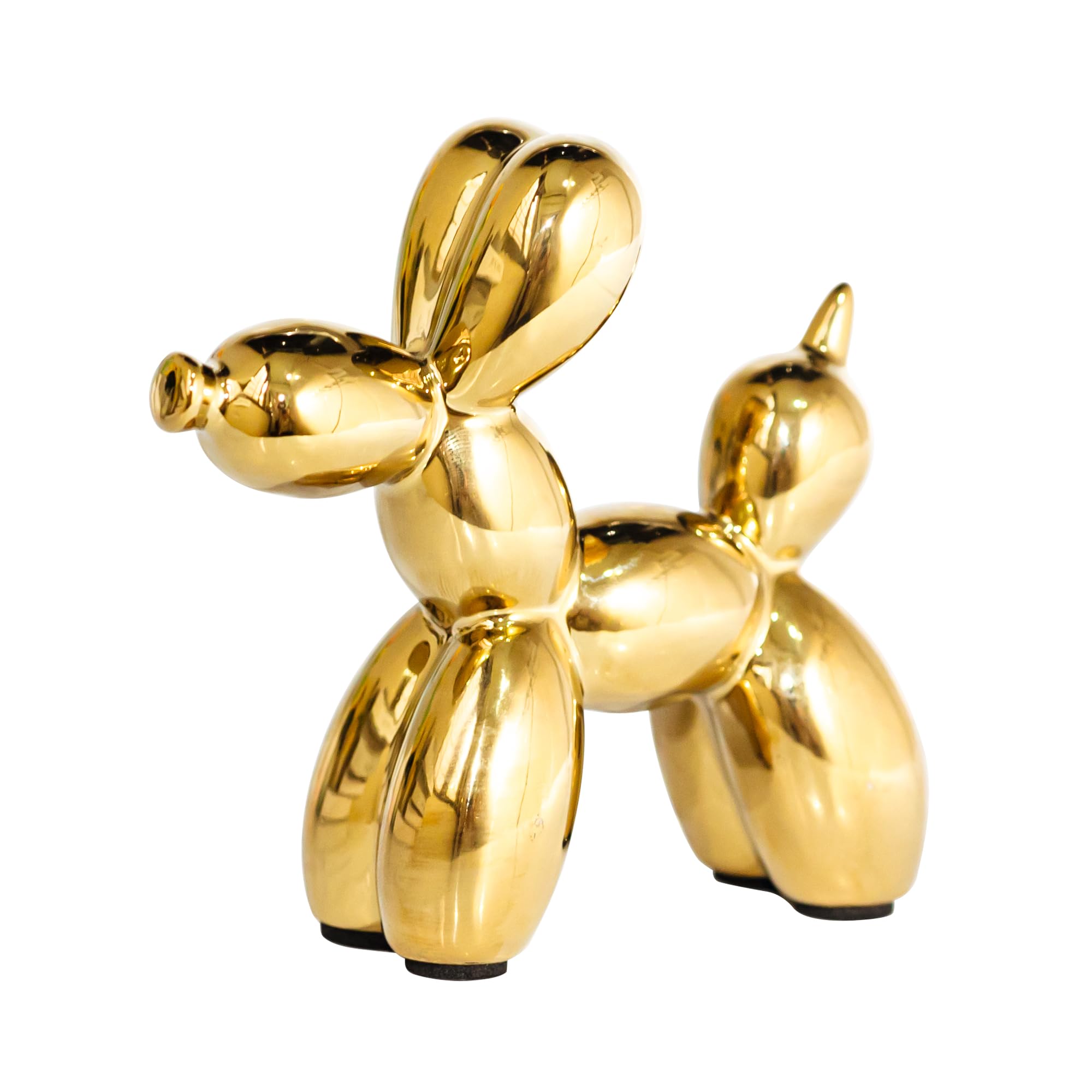 Photo 1 of Aartihejoy Creative Balloon Dog Statues Small Ceramic Animal Sculpture Modern Home Decor Living Room Desktop Decorations Bedroom Office Cabinet Ornament (Gold)
