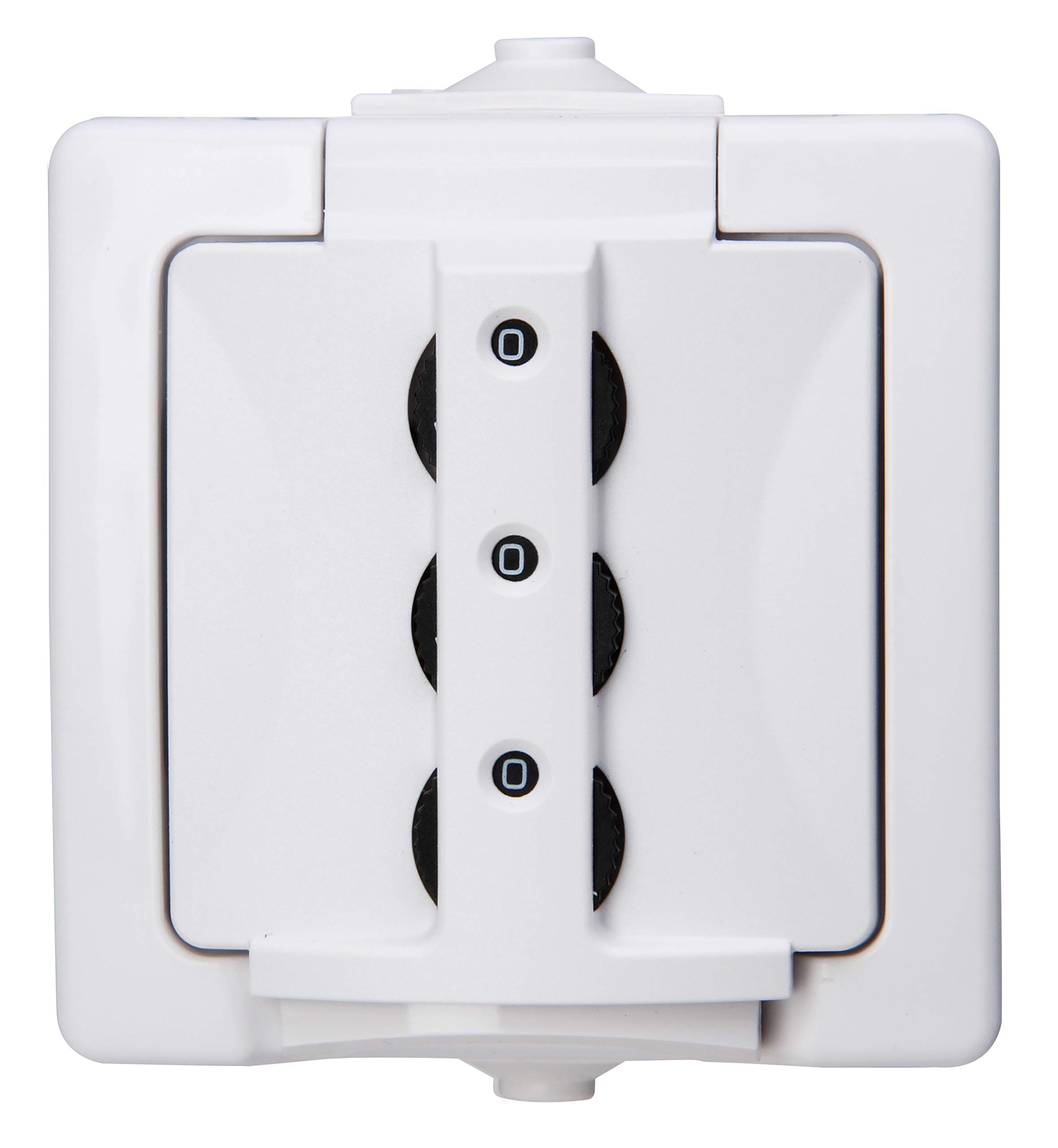 Kopp 955002016 Combination Lock Nautic Surface-Mounted Wet Room Socket Lockable, Arctic White, Steckdose Zahlenschloß