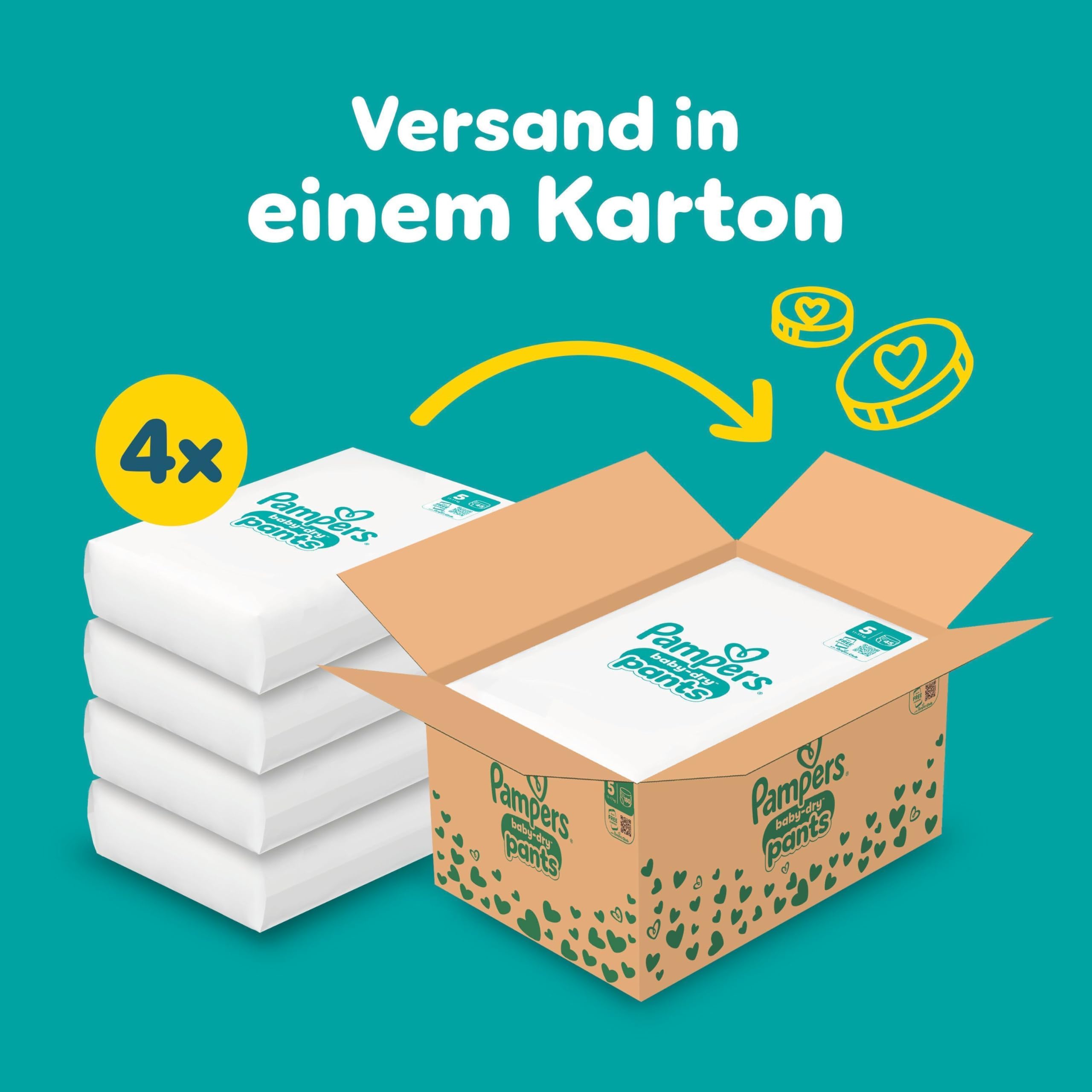 Pampers Baby-Dry Pants Größe 5, 180 Windeln, 11kg-17kg 2
