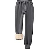 Flygo Womens Warm Fleece Pants Sherpa Lined Sweatpants Active Running Joggers Pants