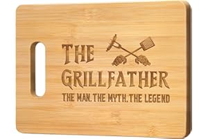 Pandasch Fathers Day or Birthday Gifts for Dad, Best Dad Gift from Daughter Son - Unique Engraved Bamboo Cutting Board Gift for Dad Fatner Papa - The Grillfather, The Man, The Myth, The Legend