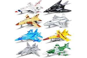 OTONOPI Fighter Jet Military Vehicle Airplane Toy Army Air Force Die Cast Aircraft Model Plane for Kids Toy Set Collection with Lights and Sounds Bump and Go Action Toy