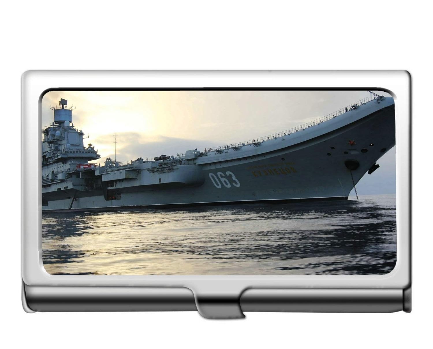 Credit Card Case/ID Case,Aircraft Carrier Russian Aircraft Carrier Admiral Kuznetsov Business Credit ID Card Holder