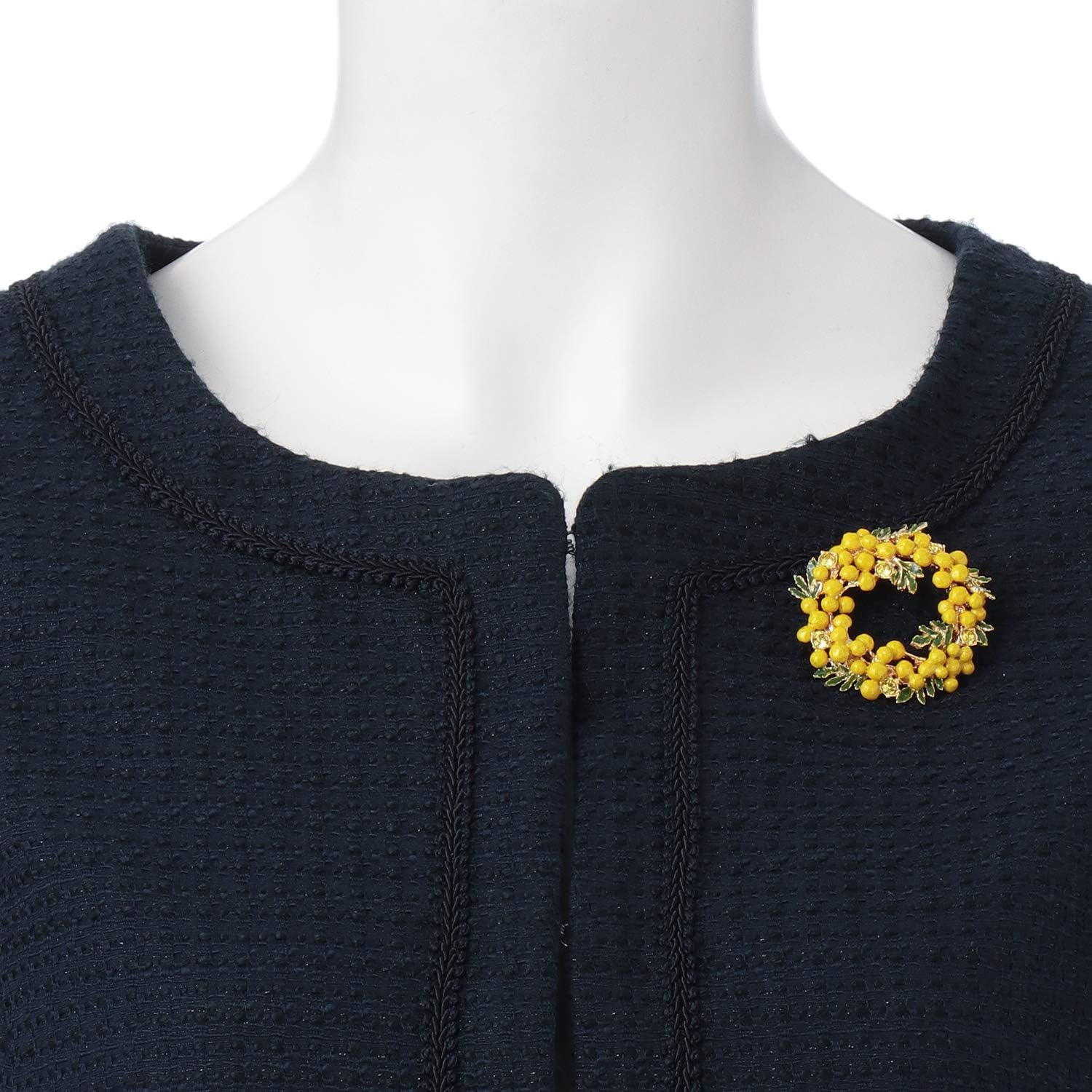 Amazon ヴァンドーム ブティック Vendome Boutique ミモザ リースブローチ Vbrv9029 Y2 ブローチ 通販